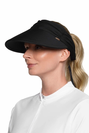 Women's Exuma Swim Visor | Black womens athletic swimwear, performance swimwear for women