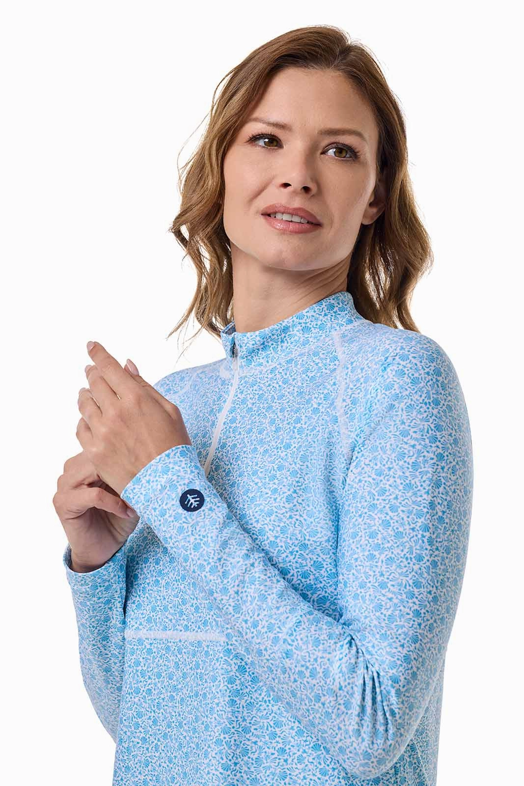Women's Lawai Ruche Swim Shirt | Malibu Blue Shell We