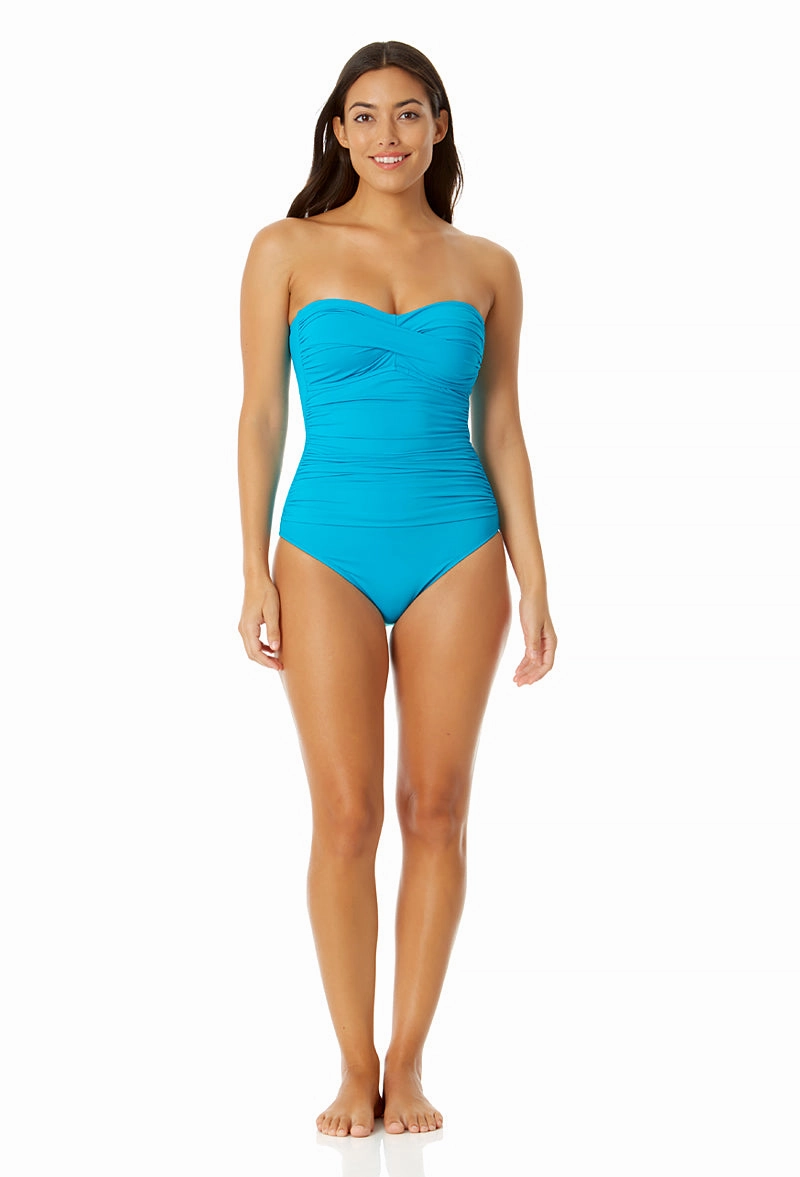 Women's Live in Color Twist Front Shirred One Piece