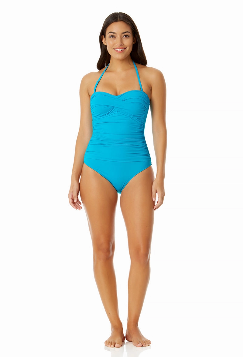 Women's Live in Color Twist Front Shirred One Piece
