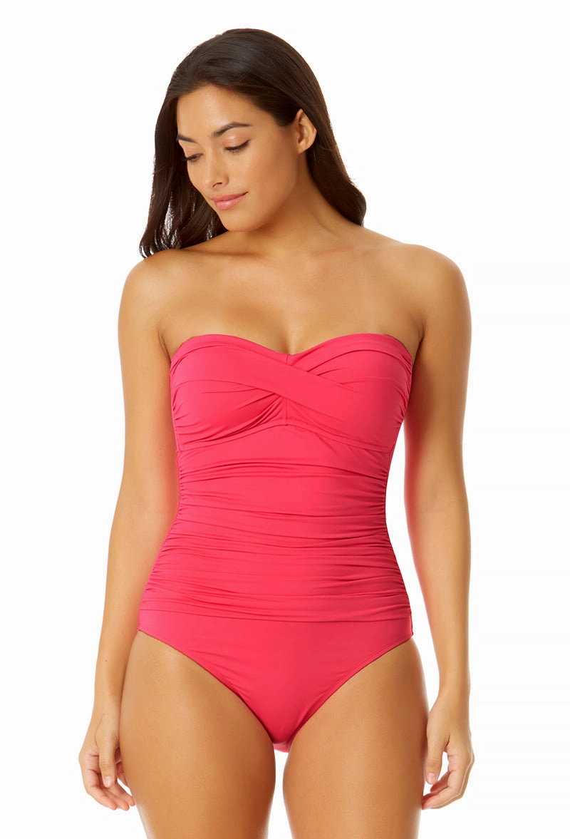 Women's Live in Color Twist Front Shirred One Piece