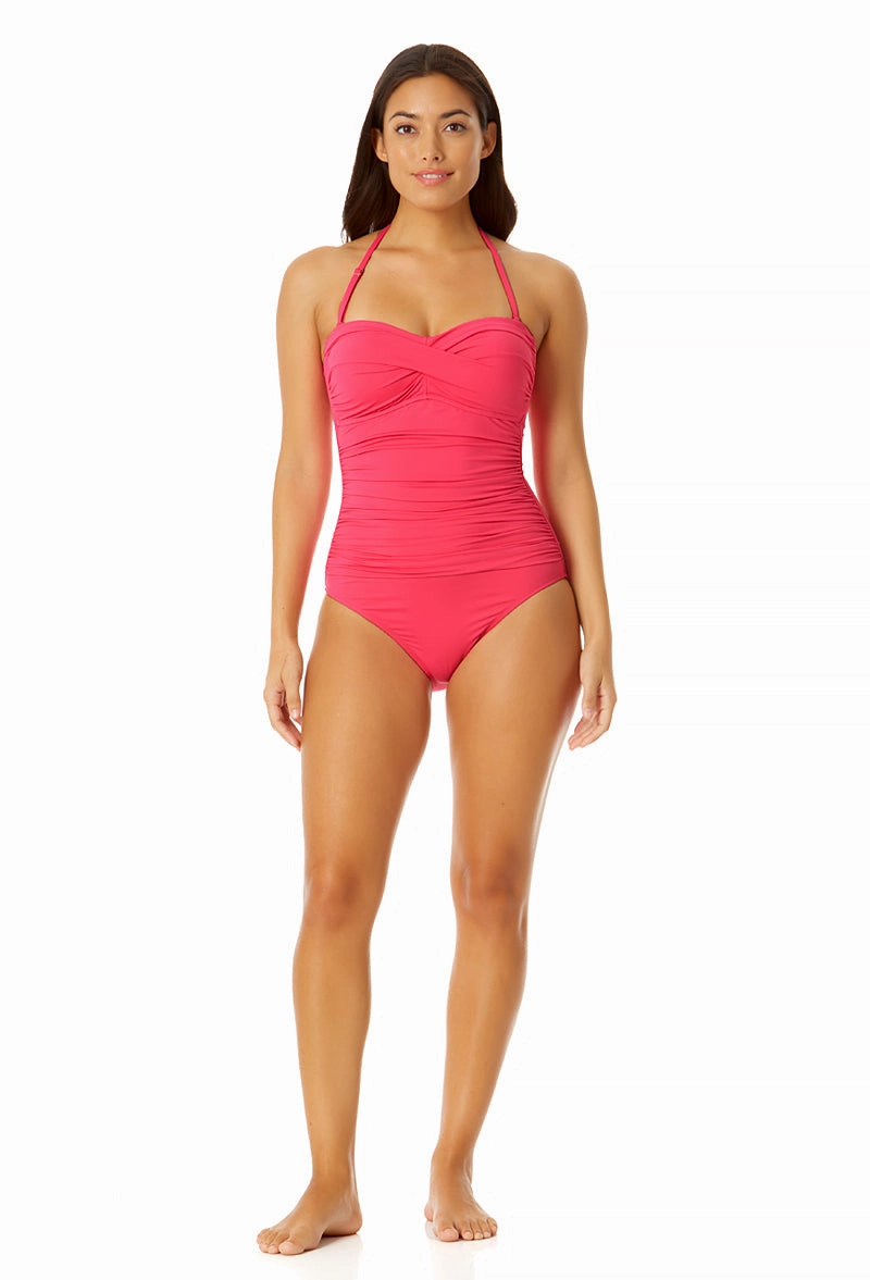 Women's Live in Color Twist Front Shirred One Piece