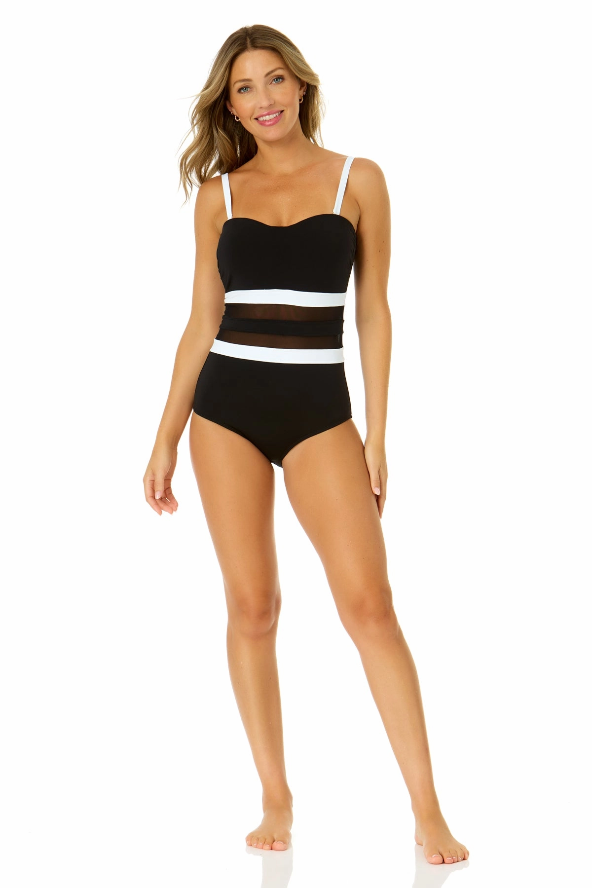 Women's Mesh Around Mesh Strapless One Piece