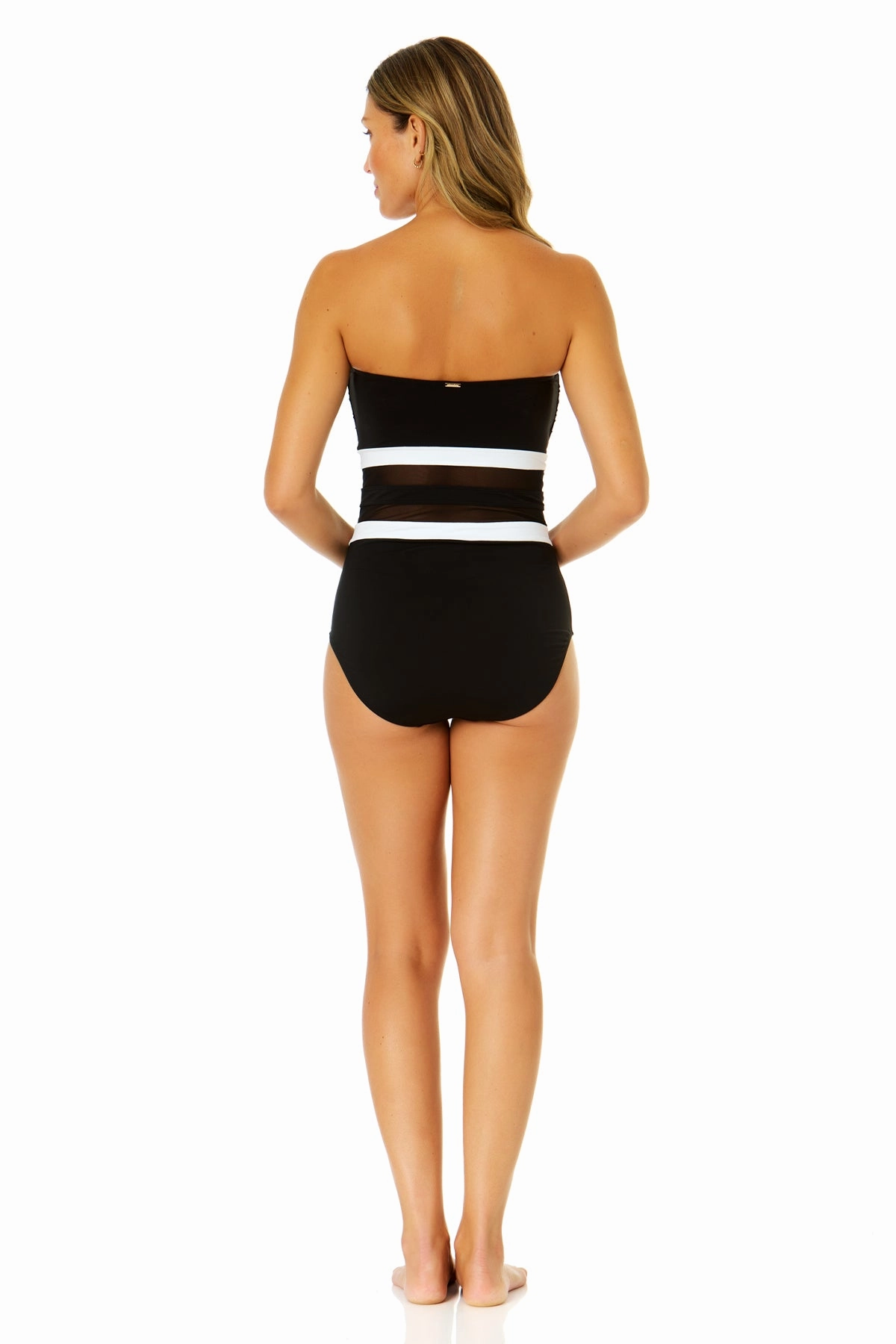 Women's Mesh Around Mesh Strapless One Piece
