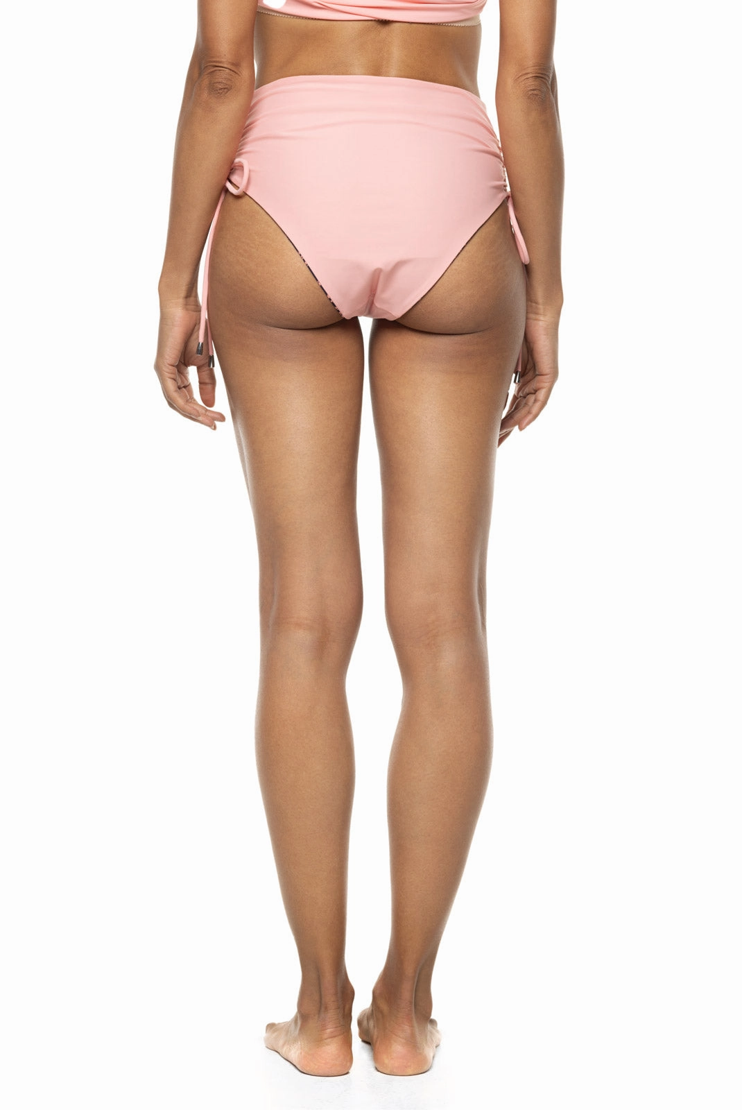 Women's Myrtle Reversible Ruche Adjustable Swim Bottoms | Peachy Pink Colorblock