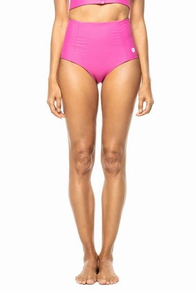 Women's Ocean Sculpt High Rise Bottoms | Magnolia Pink adjustable swimsuits for women, breathable swimwear for ladies