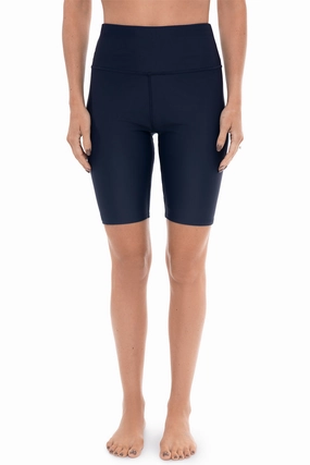 Women's Ocean Sculpt High Rise Swim Short  | Navy womens athletic swimwear, performance swimwear for women