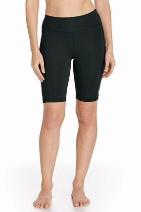 Women's Santa Cruz Swimming Shorts | Black womens athletic swimwear, performance swimwear for women