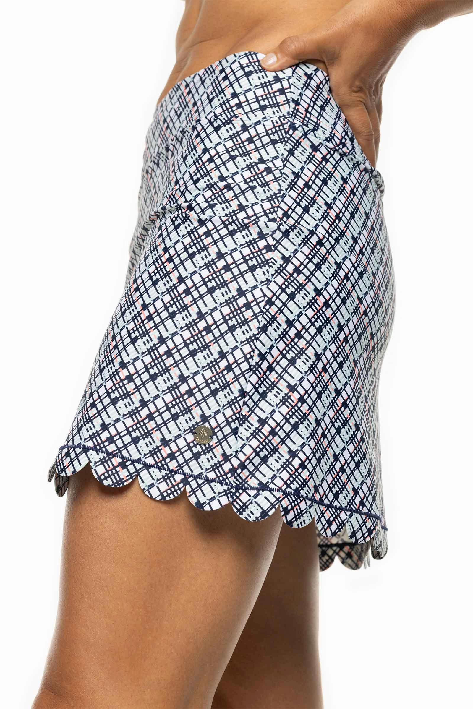 Women's Sea Fan Scallop Skort | Navy Gulf Stream Stripe