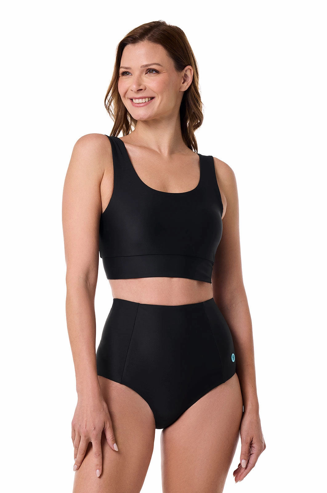Women's Spring Garden Crop Bikini Top | Black