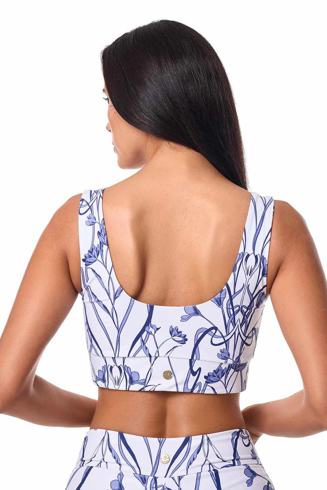 Women's Spring Garden Crop Bikini Top | White Iris Dusk