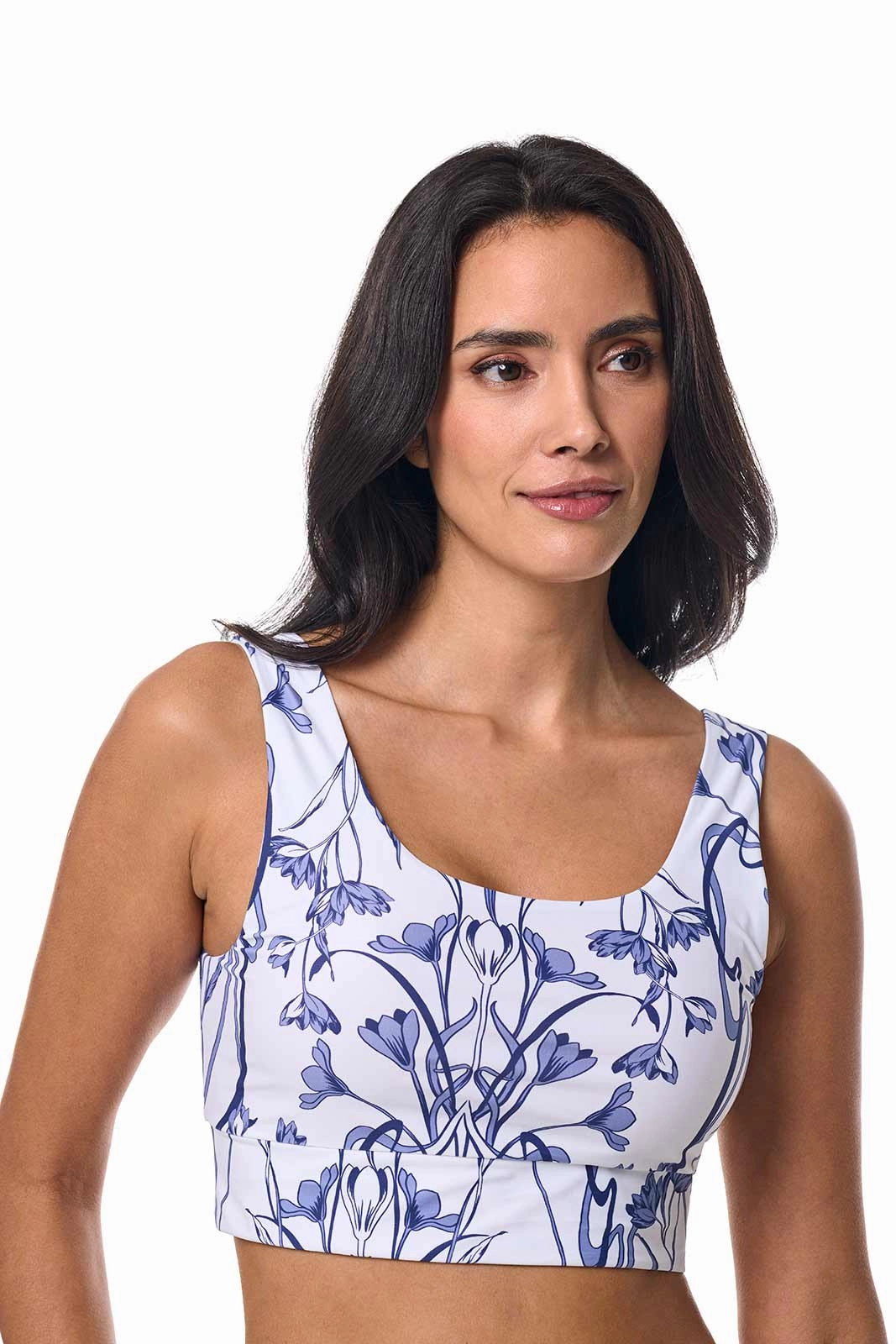 Women's Spring Garden Crop Bikini Top | White Iris Dusk