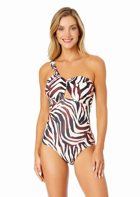 Women's Tiger Dance Asymmetrical One Piece Swimsuit supportive one piece swimwear, stretch fit one piece suits