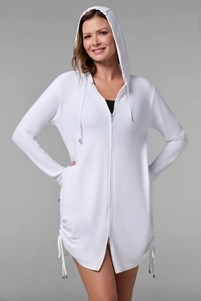 Women's Wailea Swim Cover-Up | White adjustable swimsuits for women, breathable swimwear for ladies