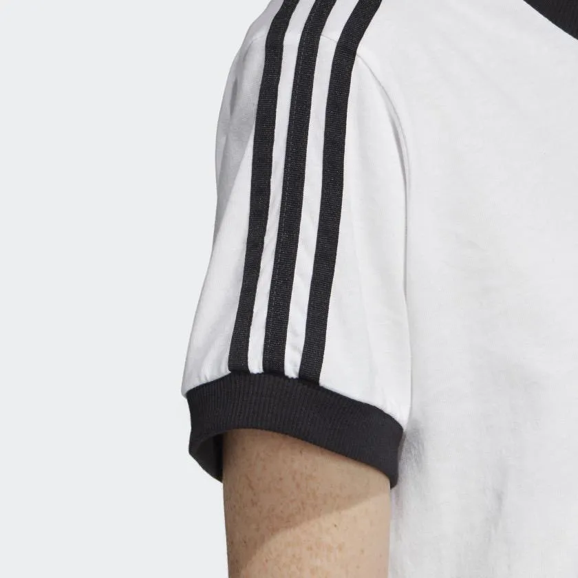 Womens Adidas Originals 3-Stripes Tee Shirt In White Black