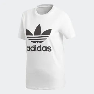 Womens Adidas Originals Trefoil Tee Shirt In White Black
