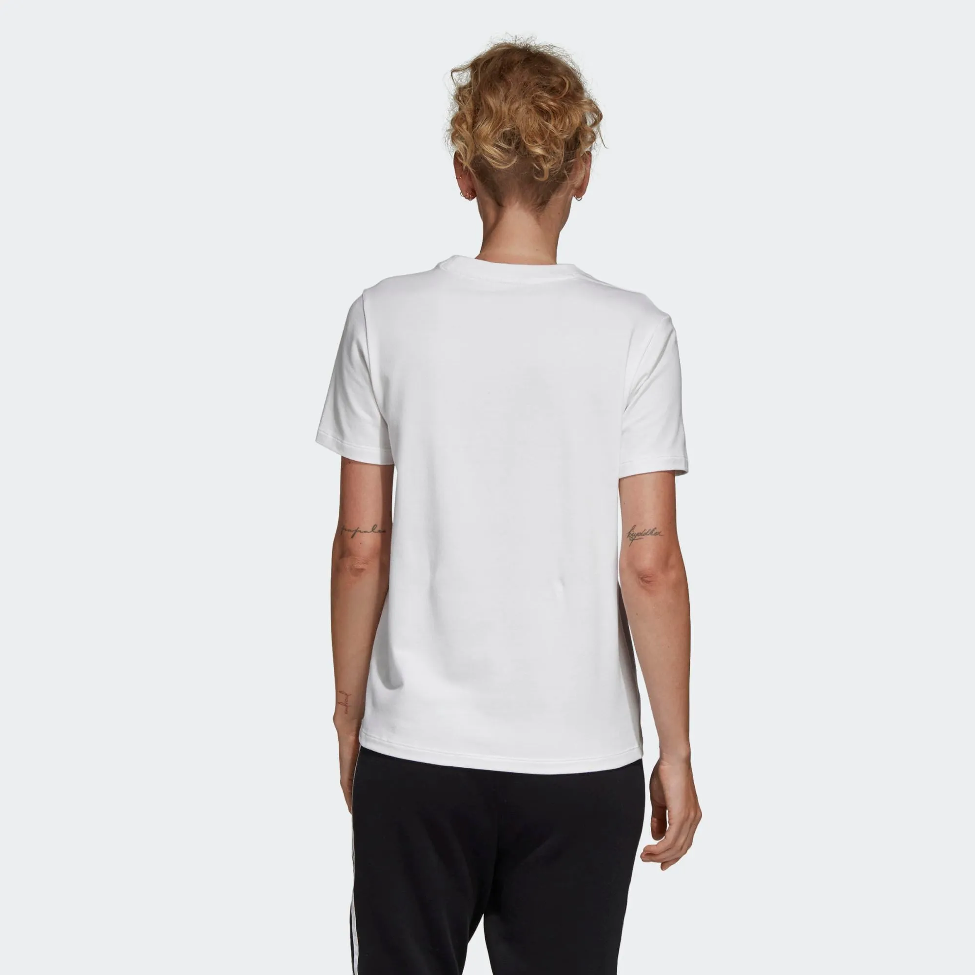 Womens Adidas Originals Trefoil Tee Shirt In White Black