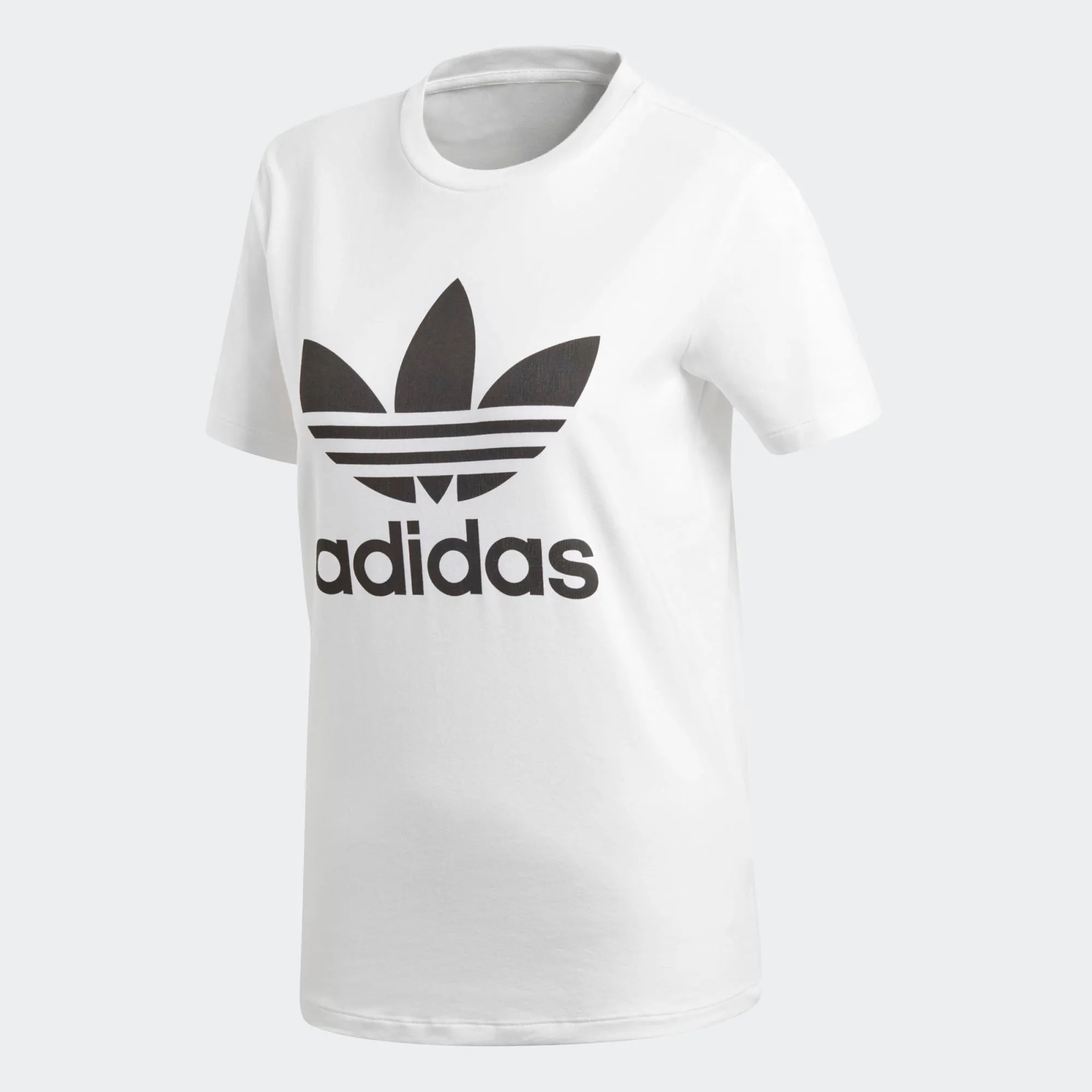 Womens Adidas Originals Trefoil Tee Shirt In White Black