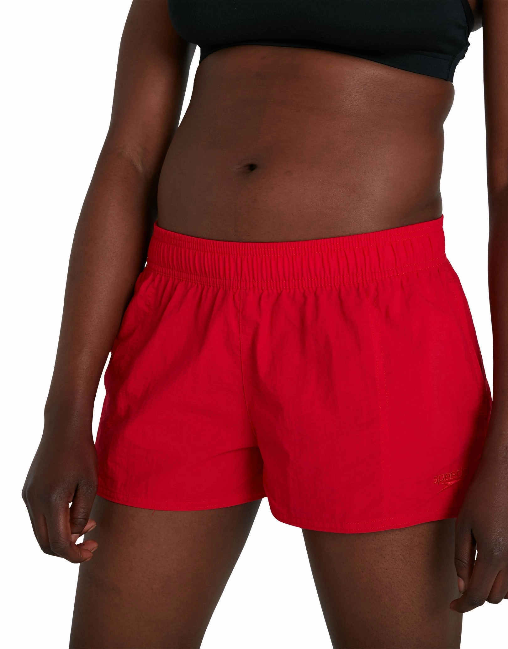 Womens Essential Watershort - Red minimalistic swimsuits women, sleek swimwear styles