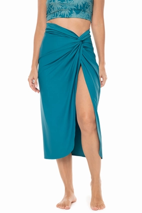 Womens North Bay Village Knot Cover-Up | Tahitian Teal womens athletic swimwear, performance swimwear for women