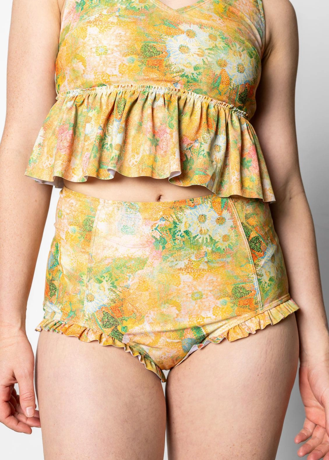 Wonderland Floral | All Ruffled Up Bottoms elastic waistband swim bottoms, mix-and-match bikini bottoms
