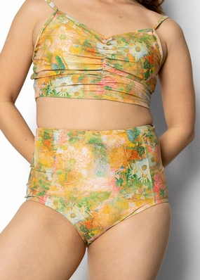 Wonderland Floral | High-Waisted Bottoms elastic waistband swim bottoms, mix-and-match bikini bottoms