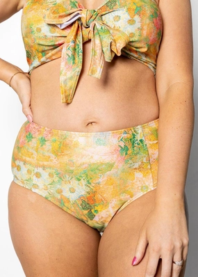Wonderland Floral | Mid-Rise Bottoms elastic waistband swim bottoms, mix-and-match bikini bottoms
