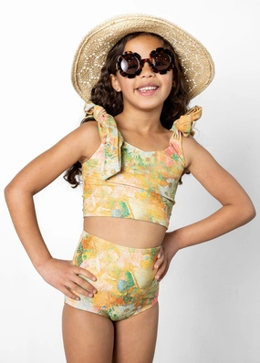 Wonderland Floral | Mini High-Waisted Bottoms toddler girl swimwear, summer swimwear for girls