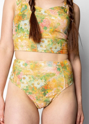 Wonderland Floral | Up High Bottoms elastic waistband swim bottoms, mix-and-match bikini bottoms