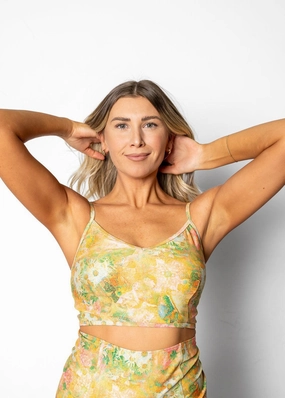 Wonderland Floral | V'D Crop Top tankini swim tops, adjustable bikini tops