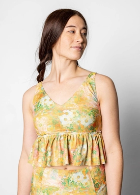 Wonderland Floral | V-Neck Top tankini swim tops, adjustable bikini tops