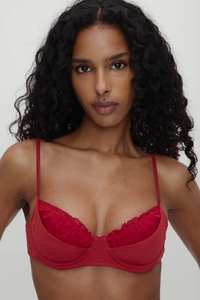 x BELLA HADID Austin Underwire Bikini Top - Valentine womens printed swimsuits, beach ready swimwear ladies