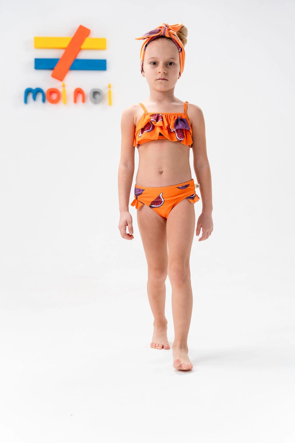 Yellow Sand Castle Print Two Piece Swimsuit
