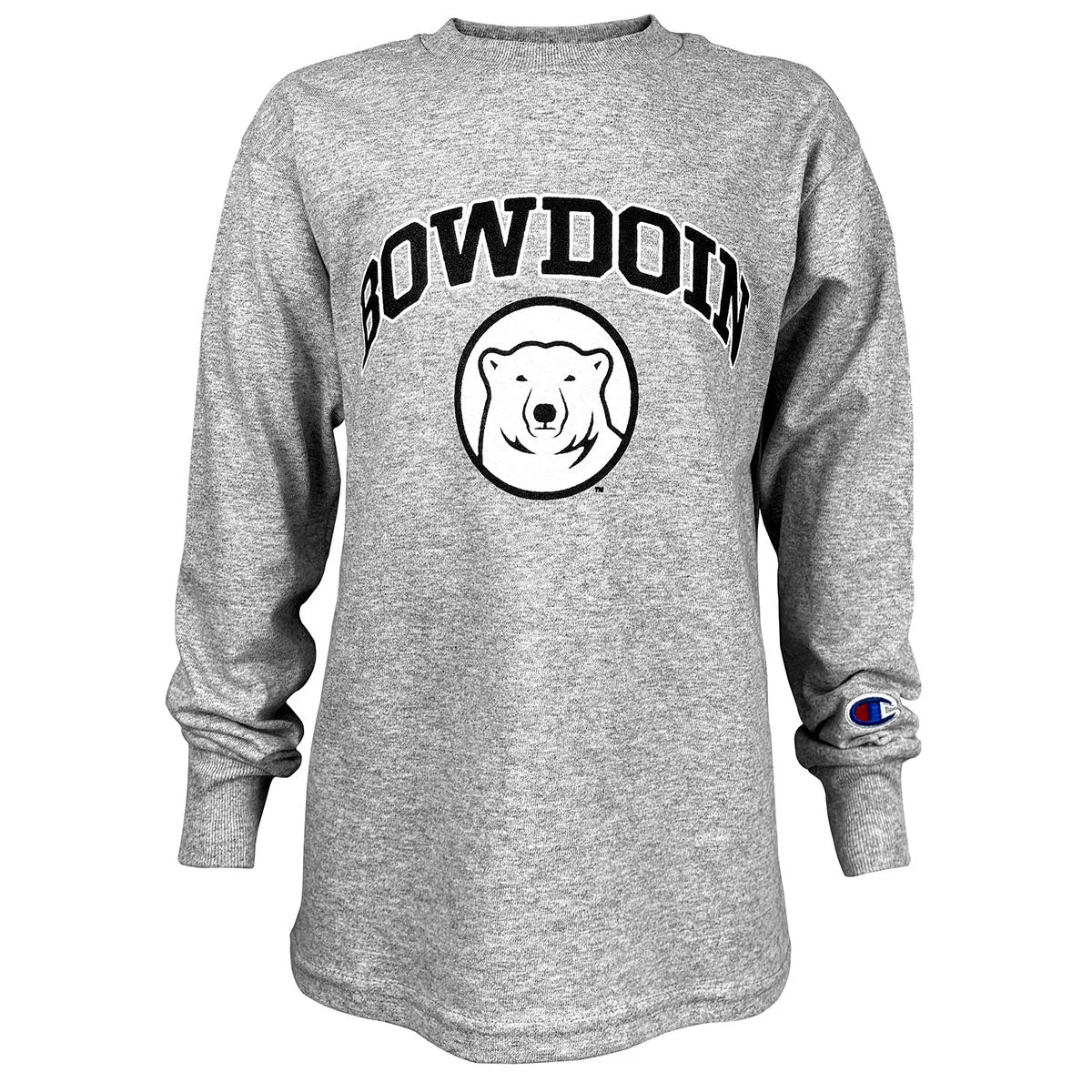 Youth Long-Sleeved Tee with Bowdoin & Bear Medallion from Champion