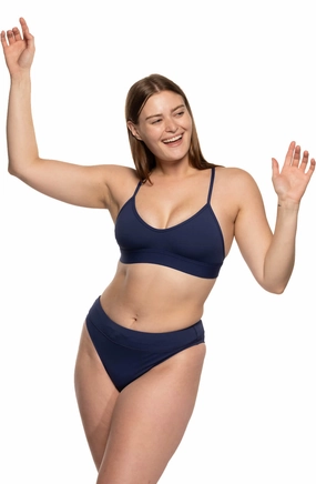 Zoe Bikini Bottom - Navy mix and match bikinis, stylish women's bikini options